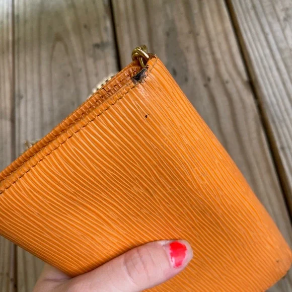 Louis Vuitton Sarah Epi leather long wallet mini crossbody orange gold - Picture 6 of 11